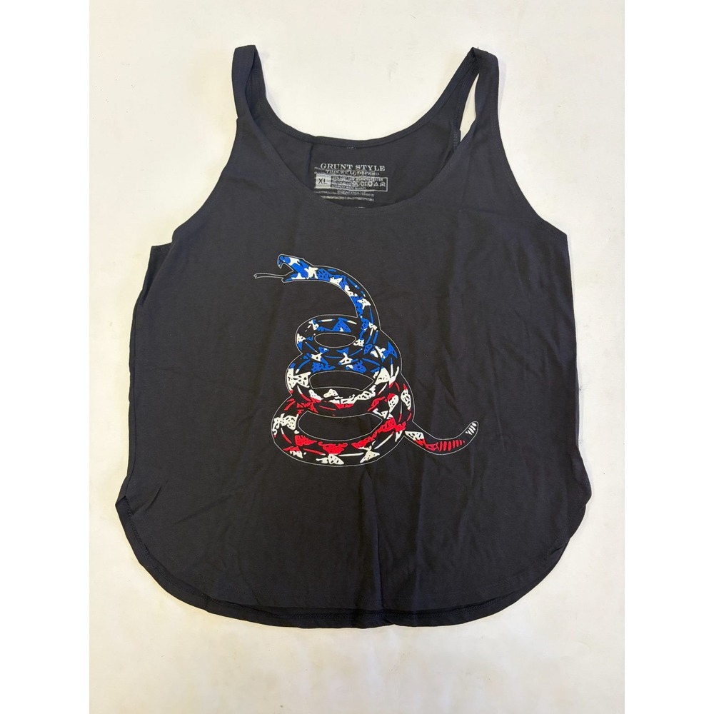 Grunt Style Women's XL Tank Top Black Gadsden Snake American Flag Patriotic